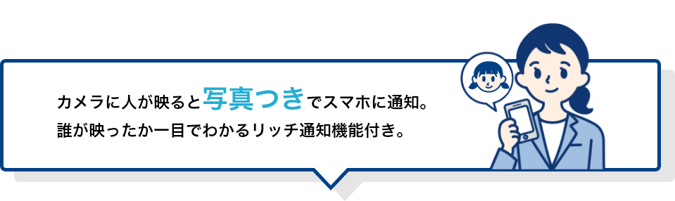 写真つきでスマホに通知　イラスト