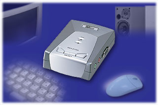 2台のパソコンを１組のマウス・キーボード・モニタで操作。オーディオも快適共有。