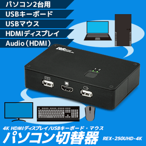 4k Hdmi ディスプレイ Usbキーボード マウス パソコン切替器 Rex 250uhd 4k Ratoc