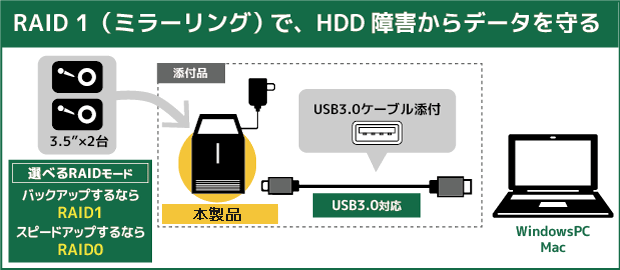 ラトックシステム USB3.0 RAIDケース (HDD2台用・ブラック) RS-EC32-U3RZ アウトレット限定モデル