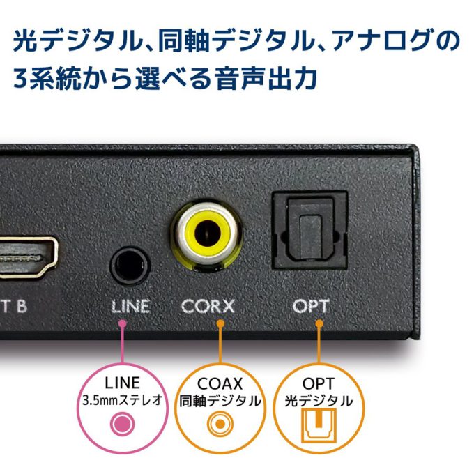 4K60Hz対応 外部音声出力付 4入力2出力 HDMIマトリックス切替器 RS ...