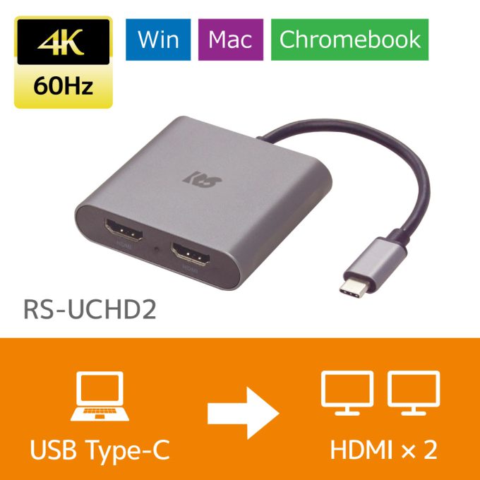 USB Type-C to デュアルHDMIディスプレイアダプター RS-UCHD2 